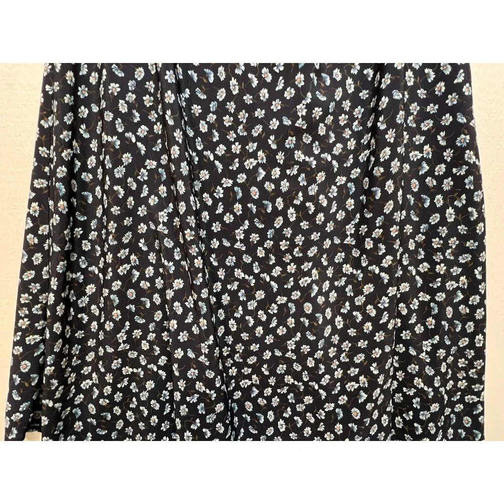 Sostanza Women's Coastal Midi Skirt Size Small Navy White Floral - Picture 9 of 9